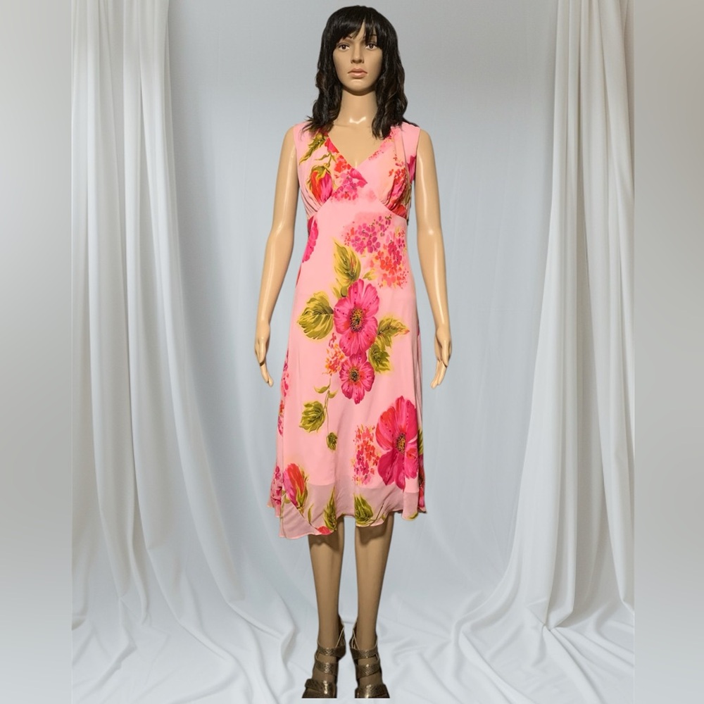 Floral Pink Sleeveless Dress